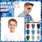 Toulite 90 Pcs Adhesive Eye Patches for Kids Boys Breathable Boy Eye Patch Bulk Cute Adhesive Bandages for Amblyopia Light Blocking Lazy Eyes Toddler Boys Girls, 9 Styles