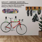 15-Piece Garage Wall Hooks with 3 Extension Straps, Green Heavy Duty Tool Storage Rack for Ladder, Bike, Shovel, Garden Tools, Metal Wall Mount Organizer Set