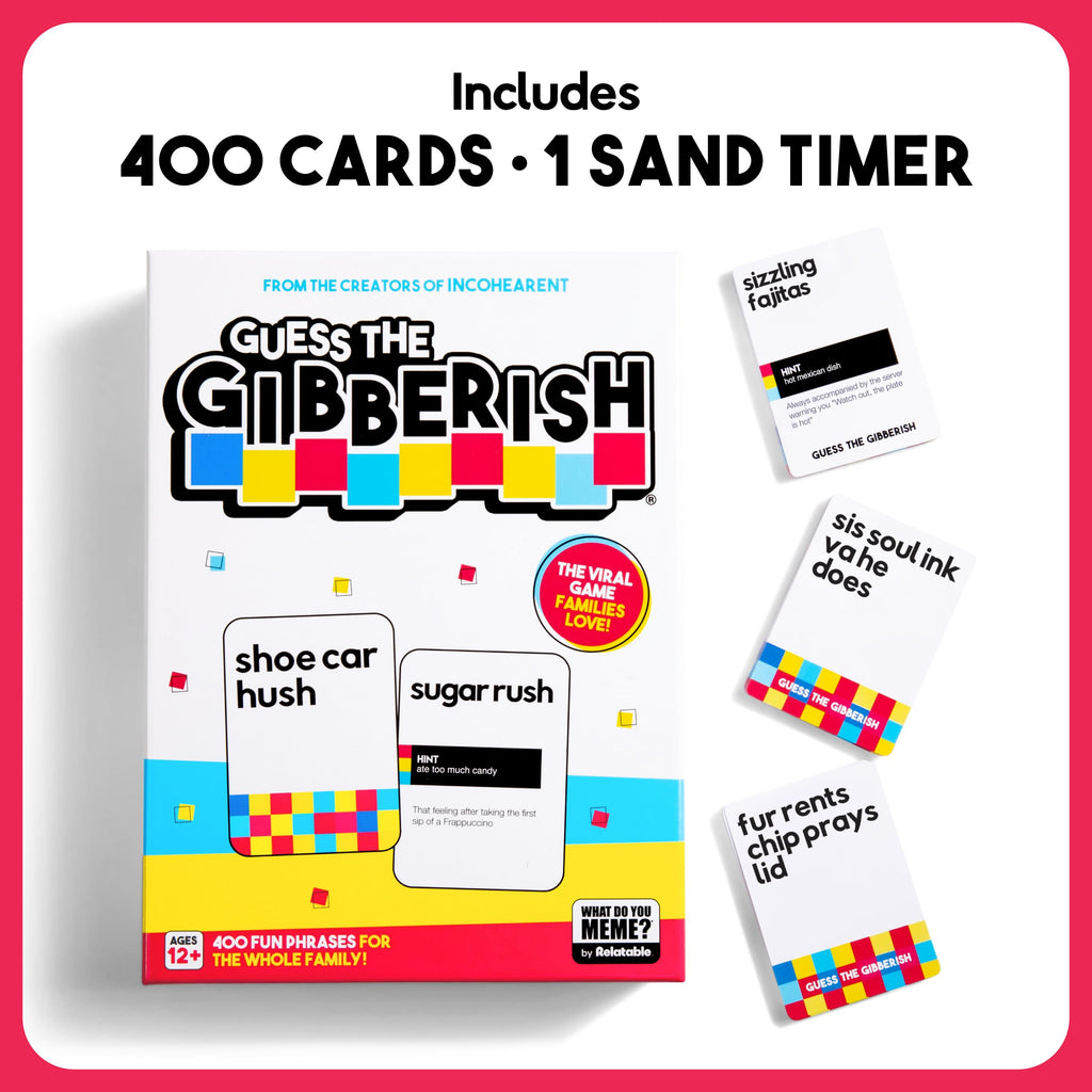 WHAT DO YOU MEME? Guess The Gibberish Card Game for Families by Relatable