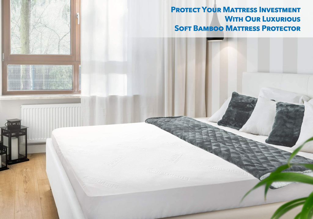 PlushDeluxe Bamboo Waterproof Mattress Protector, Twin Size, Ultra Soft