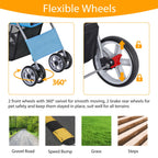 Epetlover 4 Wheels Dog Stroller Folding Pet Strolling Cart for Small Medium Cats Puppies Portable Jogger Travel Camping Puppy Carrier with Storage Basket Cup Holder, Blue
