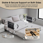 goodleben Double Bed Rail for Elderly Adults Safety, Adjustable Bed Assist Rail, Dual Side Bed Rail for Seniors Safety, Under Mattress Bed Guard Rail for Fall Prevention, Fits Twin/Full/Queen Beds