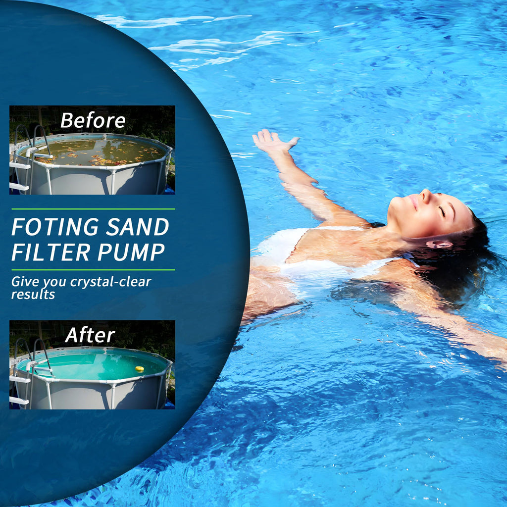 FOTING 13in Sand Filter Pump for Above Ground Pool, 1HP 3800GPH Pool ...
