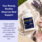 UtonG GHK-Cu Copper Peptide Supplement, Anti-Aging & Hair Growth Support, Improves Skin Elasticity & Firmness, Thicker, Fuller Hair, Easy Absorption, Precisely Dosed, 90 Vegan Capsules