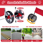 Azaeahom Pet Stroller, 4 Wheels Pet Strolling Cart for Medium/Small Dogs and Cats, Foldable Cat Jogger/Dog Stroller with Cup Holder, Storage Basket, Breathable Mesh, All-Season Pet Carrier, Red