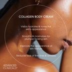 Advanced Clinicals Collagen Body Oil + Unscented Collagen Cream Body Lotion & Face Cream 2PC Beauty Skin Care Set For Women & Men For Improving Appearance Of Crepey Skin, Dry Skin, & Wrinkles, 2pc