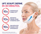 Stylia V Line Lifting Collagen Face Mask - Lift, Firm & Contour Jawline - Double Chin Strap with Hyaluronic Acid & Aloe - Neck Tightening and Lifting Mask - Jawline Shaper Face Lift Tape (10PC)