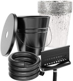 Rear Grease Drainage System for Blackstone Griddle 36" 28" 22" 17" – Large Capacity Grease Catcher Funnel with Integrated Magnetic Gate, 3.5FT Silicone Hose, Sealed Bucket W/Lid & 12-Pack Foil Liners
