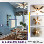 ENERLITES 3 Speed Ceiling Fan Control and LED Dimmer Light Switch, Light and Fan Combination Switch, Single Pole, 2.5A, 300W Incandescent, No Neutral Wire Required, 17001-F3-LA-F, Light Almond
