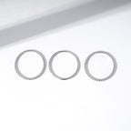 Amazon Essentials Rhodium Plated Sterling Silver Stacking Ring Set of 3 Size 8, Silver