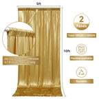 10x10 ft Gold Sequin Backdrop Curtain Panels for Parties, Wrinkle Free Glitter Photo Backdrop Drapes 2 Panels 5x10FT Shimmer Back Drop Cloth for Wedding Birthday Christmas Photography Background
