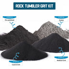 WKTURN Rock Tumbler Grit Set - 4 Step Tumbling Media (Coarse, Medium Grit, Pre-Polished, Final Polish), Set 2.0 for Any Brand of Rock Polisher
