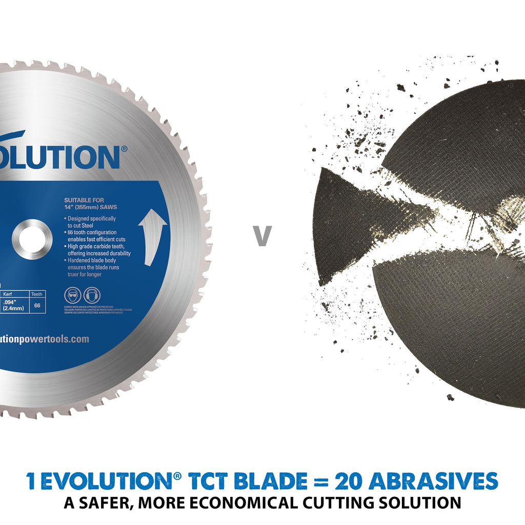 Evolution Power Tools 8BLADEMS Steel Cutting Saw Blade, 8-Inch x 50-Tooth , Blue