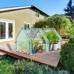 Ohuhu Portable Mini Greenhouse, 71"x36"x36" Greenhouses for Outdoors with Dual Large Zipper Doors & Ground Stakes, Waterproof & UV Protected Plastic Green House for Outside Garden Patio Backyard