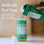 Dr. Bronner's Pure-Castile Magic Soap Liquid- Made with Regenerative Organic Certified Oils- For Body, Face, Hair, Dishes, Laundry, Vegan Bath Soaps for Men & Women, Non-GMO- Almond, 32oz + Refill