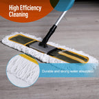 CLEANHOME 24" Commercial Dust Mop for Floor Cleaning, Heavy Duty Floor Mop with 59” Extendable Long Handle, Hotel Gym Garage Hospital Household Cleaning Supplies for Hardwood, Tiles, Marble Floors
