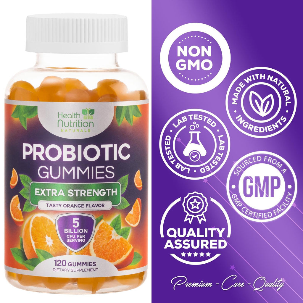 Probiotic Gummies 5 Billion CFU per Serving - Advanced Multi-Strain Probiotic Formula - Immune, Gut, & Digestive Health Support Gummy for Women, Men, Kids - Daily Probiotics Supplement - 120 Gummies