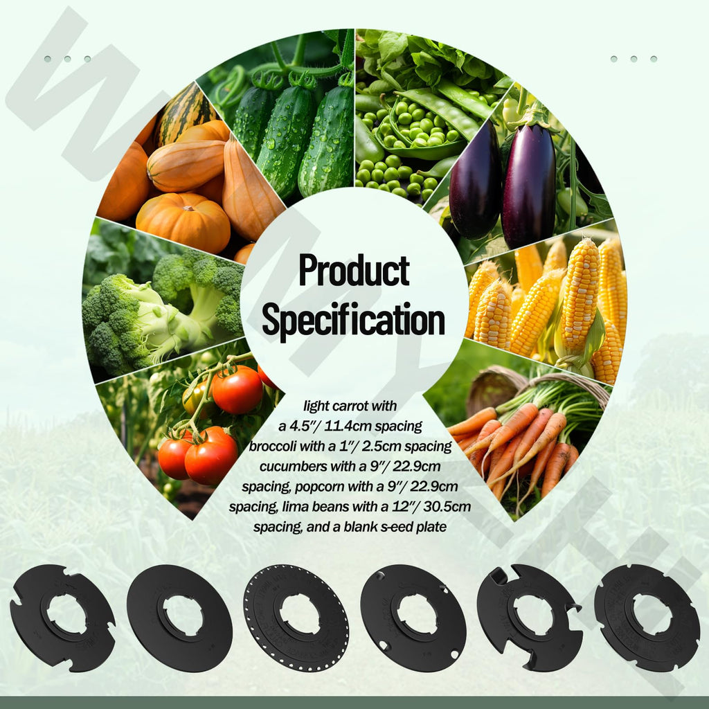 60009 60010 Optional Seed Plate Set for EarthWay 10001 1001-B Garden Seeder, Fits Light Carrot, Popcorn, Cucumber, Lima Bean, Broccoli & Blank Customizable Seed Plate