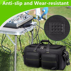 SNIGJAT DJ Bag, Large Capacity DJ Cable Bag with 6 Pockets for Extension Cords, Mics, Pedals, Gig Bag for Musicians, Musician Cable Organizer with Padded Shoulder Strap, DJ Acessories