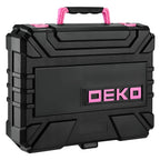 DEKOPRO Drill Set, Home Tool Set with 8V Pink Cordless Drill, Hand Tool Kit for Women, 126 pcs