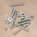 wugongshan 1080 Pcs Screws Bolts and Nuts Assortment Kit, Metric Machine Screws and Nuts and Flat Washers, M3/M4/M5/M6 Cross Slotted Round Head Bolts Sets (C)