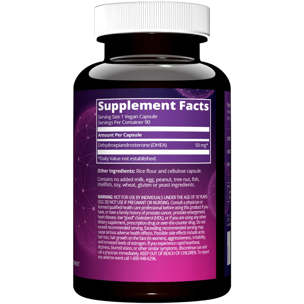 MRM Nutrition DHEA 50mg - for Women and Men - Micronized DHEA Supplement for Healthy Aging, Lean Muscle, and Enhanced Absorption Formula, Vegan, Gluten-Free, Non-GMO - 90 Servings