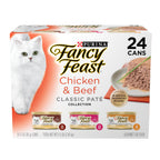 Fancy Feast Purina Chicken & Beef Wet Cat Variety Pack (24) 3oz Cans