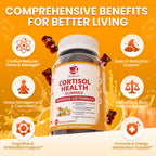 Lukaree Cortisol Supplements for Women & Men, 15 in 1 Cortisol Reducer Manager, Cortisol Calm Gummies with Ashwagandha, Magnesium, L-theanine, GABA - for Mood, Focus, Sleep - Vegan Sugar Free, 60 Ct.