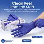 ProCure Disposable Nitrile Exam Gloves 200 Count - Latex Free, Powder Free, Food Safe, Textured Fingertips, for Medical & Food Prep