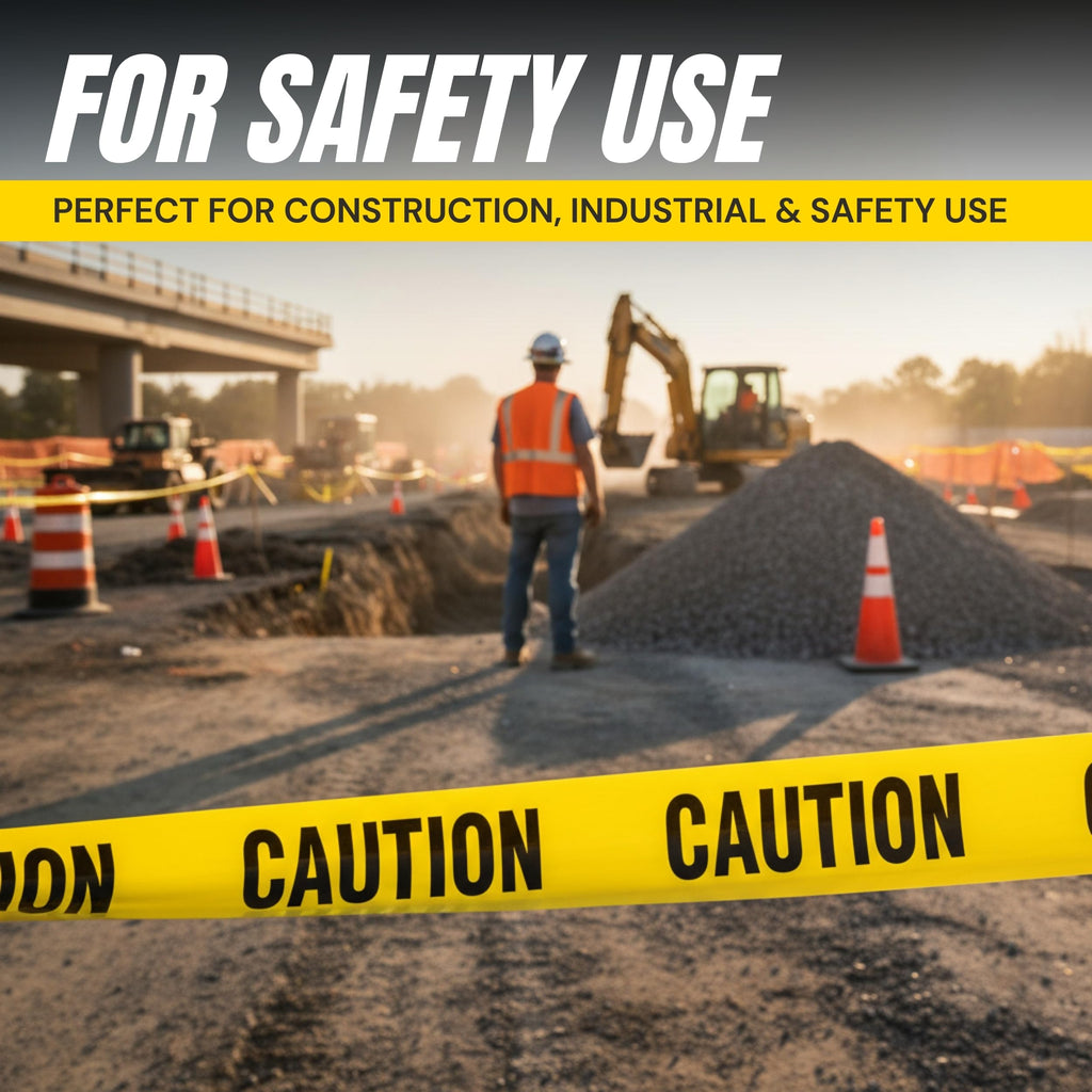 Caution Tape 2 Pack 3 inch x 1000 feet, Bright Yellow w/Bold Black Text, 3" Wide for Maximum Readability Strongest & Thickest Tape for Danger/Hazardous Areas