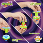 IPIDIPI TOYS Spineez Light Up Spinning Tops for Kids - 12-Pack, Blue