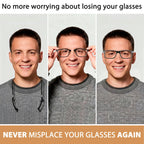 Ouolipraa Magnetic Reading Glasses for Men and Women Neck Hanging Blue Light Blocking Computer Readers Anti Glare Eyeglasses UV400 Protection Rectangular Frames Eyewear Lightweight Foldable Black 2.0