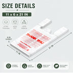 YoYoRain 1000 Pack White Thank You T-Shirt Bags with Handles, 11"x6"x21" Plastic Shopping Bags for Grocery, Retail & Takeout
