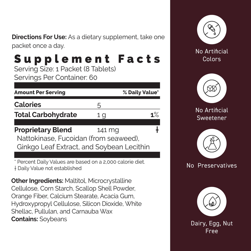 Umeken Nattokinase Plus Fucoidan, Nattokinase Supplement, 5000FU Natto, Odor Free, Easy to Take, Okinawan Fucoidan, Japanese Supplement, 60 Counts Pack of 2