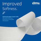 Kleenex® Universal Hard Roll Paper Towels, Bulk (50606), Hardwound 1.75" Core, Premium Absorbency Pockets™, White, (600'/Roll, 6 Rolls/Case, 3,600'/Case)