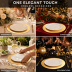 Tioncy 50 Pcs Gold Round Paper Placemats Disposable Table Mats