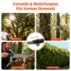 30FT Manual Pole Saw for Tree Trimming, 5-24FT Telescoping Extension Pole with Flip-Lock & Screw Dual Locking, 19" 3X Detachable Pruning Saw Head, Yard Maintenance Pruner for Garden Palms Shrubs