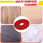 Teenyyou 2 Pcs 12" Red Scrubbing Pads Commercial Cleaning Orbiter Pads-Maintenance Non Woven for Floor Buffer Machine