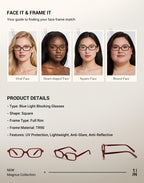 TIJN Magnus Blue Light Blocking Glasses for Women Men,Square Cat Eye Frame Bluelight Glasses for Gaming/Computer/Screen,DR