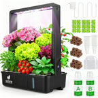 HEDETM 15 Pods Hydroponics Growing System Indoor Garden with LED Grow Light
