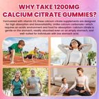 Calcium Citrate Gummies - 1200mg Calcium Gummies Supplements for Women & Men with Vitamin D3, K2, Magnesium, Zinc High Absorption for Bone, Muscle & Immune Support, Fruit Flavor, 60 Count