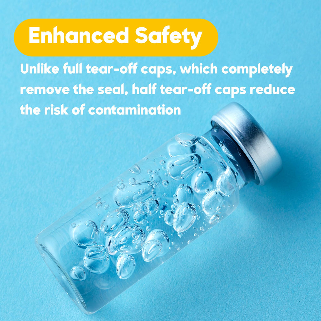 otwooi 3ml Vial for Injection Empty Glass Small Vials with Self Healing Injection Port and Flip Off Aluminum Cap for Water, Liquid Sample Bottles (50pcs)