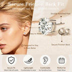 Impalsory 1CT Moissanite Stud Earrings for Women and Men, 6.5mm, 4 Prong