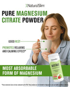 NaturalSlim MagicMag Magnesium Citrate Powder Drink for Relaxation, Stress, Constipation, Better Rest & Digestive Health, Magnesium Supplement for Women and Men, Strawberry & Lime Flavored 8oz