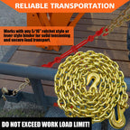 YATOINTO G80 Transport Binder Chain 5/16 Inch x 10 Foot Safety/Binder Chain with Clevis Grab Hooks 4,900 lbs Safe Working Load Logging Chain for Transporting Towing Tie Down Binding Equipment