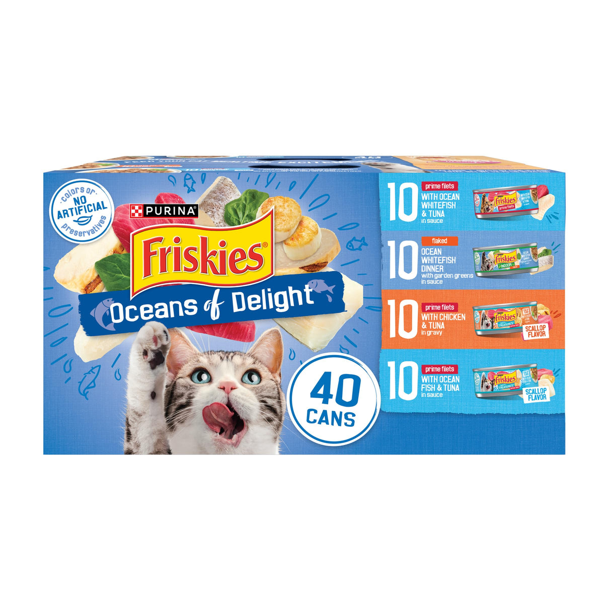 Purina Friskies Oceans of Delight Wet Cat Food Variety Pack, (40) 5.5 oz