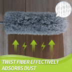 IVYROLL Cobweb Duster with Extension Pole, 100'' Microfiber & Chenille Ceiling Cleaner Kit, Reusable Feather Duster, Bendable, Washable
