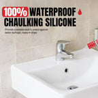 GH1200 150 ML/5 FL Oz Silicone Caulk Clear Silicone Sealant Waterproof, Kitchen & Bathroom Caulk - Shrink & Crack Proof - Indoor & Outdoor Use Silicone Glue - Strong Caulking Formula Tube
