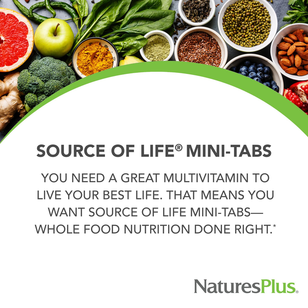 NaturesPlus Source of Life - 360 Mini-Tabs, Pack of 2 - Multivitamin & Mineral Supplement - Supports Natural Energy & Overall Well-Being - Gluten Free, Vegetarian - 120 Total Servings