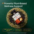 NatureBell Pumpkin Seed Oil 3,000mg with Saw Palmetto - 240 Softgels - Rich in Omega-6 & Omega-9 - Supplement for Heart, Brain, Hair & Bladder Health*